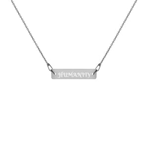 HUMANITY Engraved Silver Bar Chain Necklace