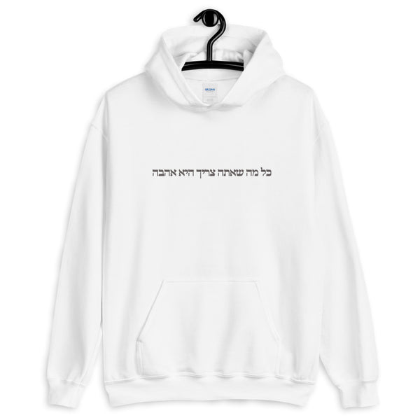 ALL YOU NEED IS LOVE - כל מה שאתה צריך היא אהבה (HEBREW)  HOODIE