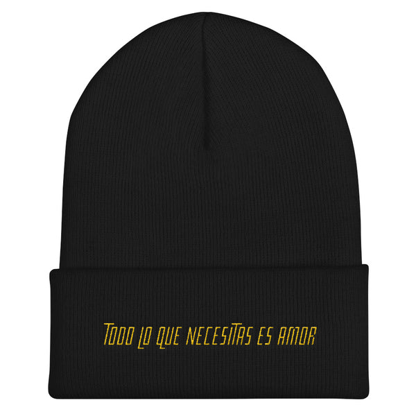 ALL YOU NEED IS LOVE - TODO LO QUE NECESITAS ES AMOR (SPANISH) Cuffed Beanie