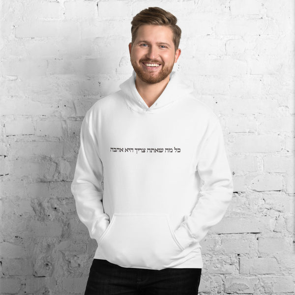 ALL YOU NEED IS LOVE - כל מה שאתה צריך היא אהבה (HEBREW)  HOODIE