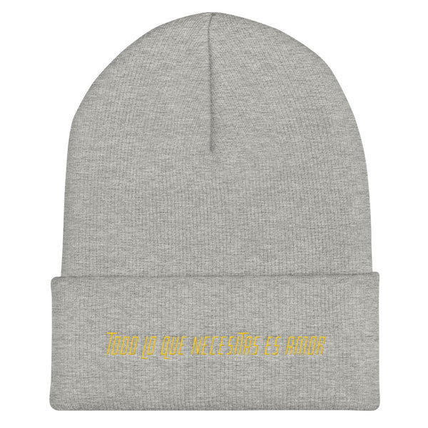 ALL YOU NEED IS LOVE - TODO LO QUE NECESITAS ES AMOR (SPANISH) Cuffed Beanie