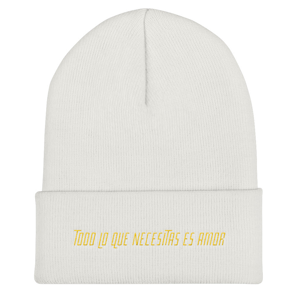 ALL YOU NEED IS LOVE - TODO LO QUE NECESITAS ES AMOR (SPANISH) Cuffed Beanie