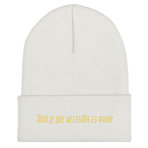 ALL YOU NEED IS LOVE - TODO LO QUE NECESITAS ES AMOR (SPANISH) Cuffed Beanie